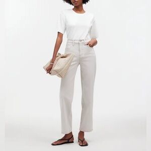 Madewell Women's perfect vintage Straight Leg Jeans in White easter spring Sz 28
